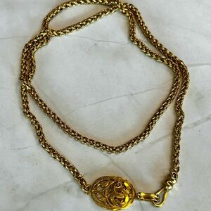 CHANEL 24K gold plated necklace/ belt 35”